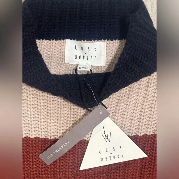 NWT Lost + Wander Pomeline Sweater Dress Colorblock Anthropologie Women’s LP - Picture 5 of 6
